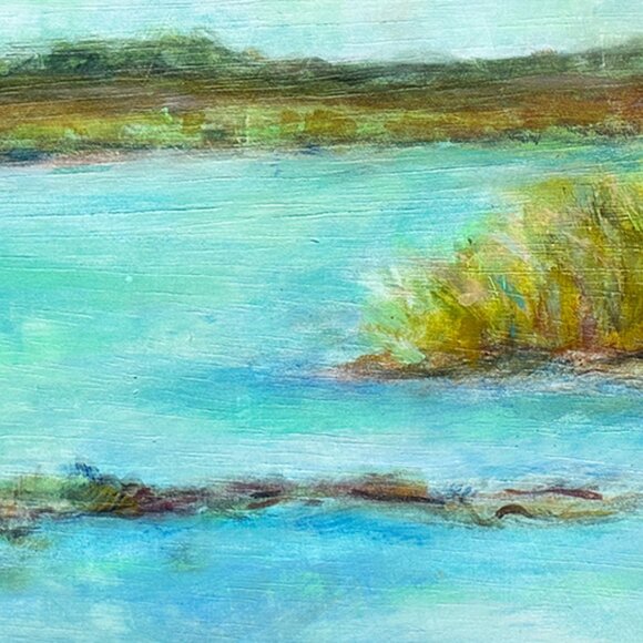 Georgia Salt Marsh Painting Wall Art | Low Country Landscape | Oysters | Creek - Picture 2 of 2